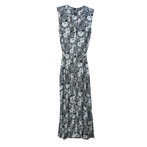 Talbots Dresses & Skirts - Talbots Floral Button Front Sleeveless Maxi Dress Size 4 Navy Picnic Cottagecore